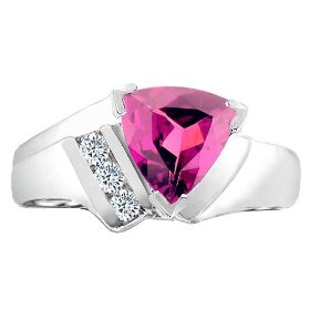 Pink Triangle Wedding Ring