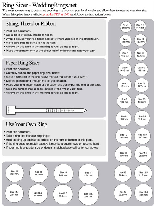 My Ring Size Chart